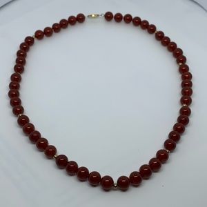 NATURAL RED JADE STONE 18”Necklace
